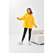Ftz Women Kadın Oversize 3 İp Şardonlu Fermuarlı Sweatshırt Sarı 10002