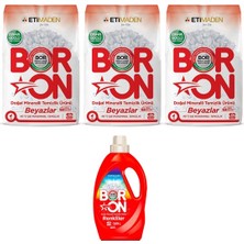 Boron Doğal Mineralli Toz Temizlik Ürünü Beyazlar 3 Adet  + Boron Sıvı Temizlik Ürünü Renkliler