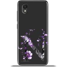 Cupcase Alcatel 1 2022 Kılıf Esnek Silikon Kamera Koruma Kişiye Özel Harfler Flora - N Harfi