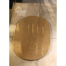 Home Turko Hasır, Jüt Desenli Modern Iç ve Dış Kapı Önü Paspası, Balkon Paspası, Banyo Paspası / Hediyelik.