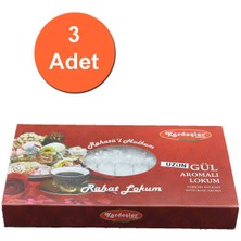 KŞ Kardeşler Şekerleme  Gül Aromalı Uzun Hediyelik Lokum 700 gr x 3 Adet