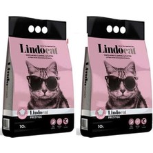 LindoCat Bebek Pudralı Ince Taneli Topaklaşan Kedi Kumu 10 Lt * 2 Adet