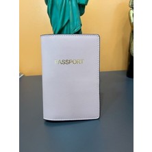 Seyahat Aksesuar Beyaz Deri Pasaport Kılıfı