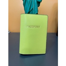 Seyahat Aksesuar Sarı Deri Pasaport Kılıfı