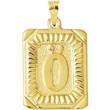 Bilezikci Ö Harf Kolye Ucu 14 Ayar Kare Altın Plakalı