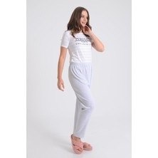 Pınkmark Kadın Beli Lastikli Rahat Kesim Pamuklu Battal Büyük Beden Pijama Altı  PMPT25695