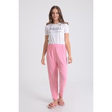 Pınkmark Kadın Beli Lastikli Rahat Kesim Pamuklu Battal Büyük Beden Pijama Altı  PMPT25695