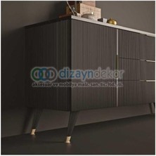 Dizaynaks Konik Açılı Çizgili Koltuk Kanepe ve Dolap Ayağı Beyaz-Altın 16 cm