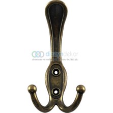 Dizaynaks Portmanto Askısı Ege Üçlü Krom, Antik Bronz