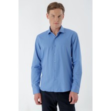 Morven  Erkek Mavi Şamre Trend Slim Fit Gömlek