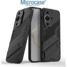 Microcase Vivo Y36 Matrix Serisi Armor Standlı Perfect Koruma Kılıf - Siyah AL3416