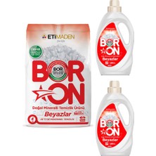 Boron Doğal Mineralli Toz Temizlik Ürünü Beyazlar + Boron Sıvı Temizlik Ürünü Beyazlar 2 Adet