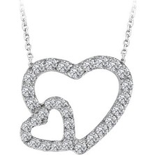 Sirius Pırlanta Çift Kalpli Pırlanta Kolye 0401P0075