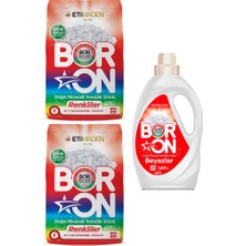 Boron Doğal Mineralli Toz Temizlik Ürünü Renkliler 2 Adet  + Boron Sıvı Temizlik Ürünü Beyazlar