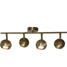 Rsylight Metal Modern 4 Lü Eskitme Kaplama LED Spot Hareketli Avize Günışığı Ampullü