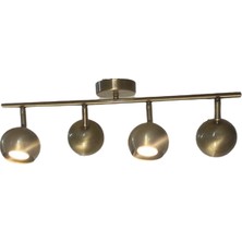 Rsylight Metal Modern 4 Lü Eskitme Kaplama LED Spot Hareketli Avize Günışığı Ampullü