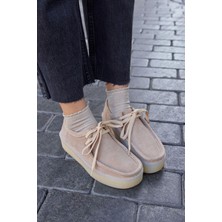 Nilufarr James Bisküvi  Deri Bağcıklı Kadın Ayakkabı