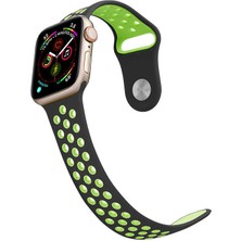 Mobicas Apple Watch 9 Uyumlu 41MM Delikli Silikon Kordon-02 Siyah