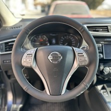 İmza Nissan Qashqai Araca Özel Direksiyon Kılıfı (Noktalı Düz Krem Dikişli)