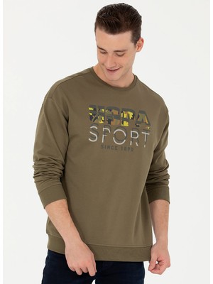 U.S. Polo Assn.  Bisiklet Yaka Haki Erkek Sweatshırt Yusen