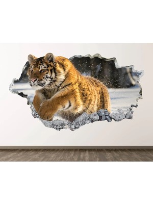 Kt Grup Asya Ormanlarının Kralı Kaplan Full Hd Baskı 3D Modern Duvar Sticker