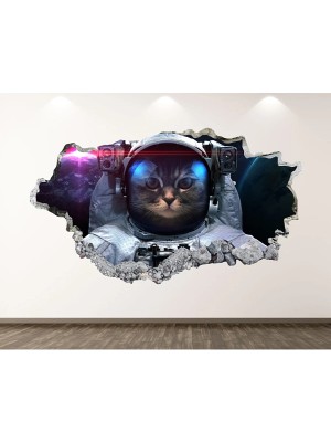 Kt Grup Sevimli Kedicikler Full Hd Baskı 3D Çocuk Odası Duvar Sticker