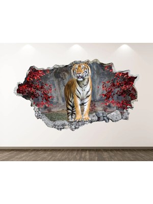 Kt Grup Asya Ormanlarının Kralı Kaplan Full Hd Baskı 3D Modern Duvar Sticker