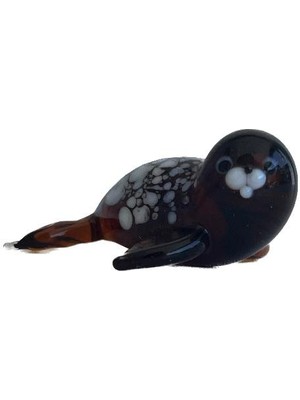 Hasyılmaz El Yapımı Murano Cam Fok Balığı Biblo A64