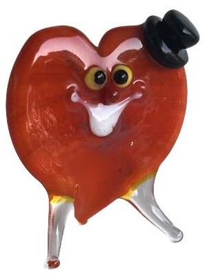 Hasyılmaz El Yapımı Murano Cam Kalp Biblo A90-02