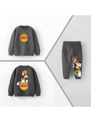 Orca Kids Fashion 2-8 Yaş Arası Lakers Antrasit Kışlık Takım