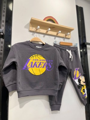 Orca Kids Fashion 2-8 Yaş Arası Lakers Antrasit Kışlık Takım