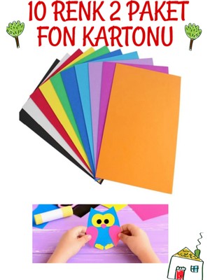 Glanart Fon Kartonu 2 Paket 23 x 33 Ebat 10 Lu x 2