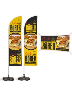 ReklamEdiyoruz Börek 2 Yelken Bayrak + Branda Pankart Paketi V1