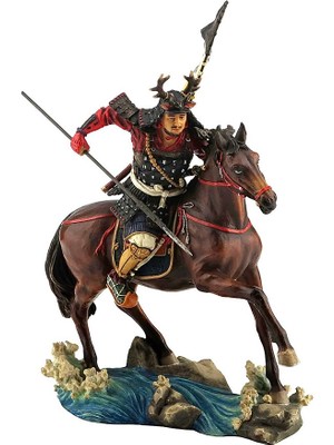 Rakun Home Geyik Boynuzu Miğferli At Sırtında  Japon Samuray Honda Tadakatsu Biblosu