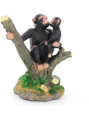 KENPAZAR Nonni Polyester Dal Üstünde 2'li Maymun Biblo Dekoratif Hediyelik