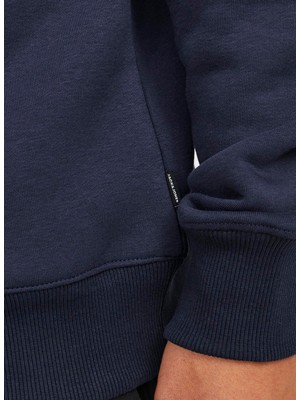 Jack & Jones Bisiklet Yaka Lacivert Erkek Sweatshırt 12241106_JPRBLABLAKE Sweat Crew Nec