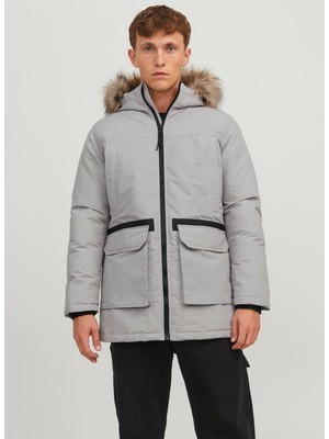 Jack & Jones Gri Erkek Mont 12235858_JJEWING Parka Sn