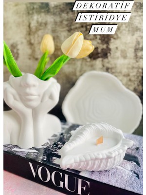 Mhyssa Natural Dekoratif Istiridye Mum (Okyanus)/ Decoratıve Oyster Candle (Ocean Scented)