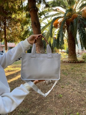 Altunay Kadın Cepli Kanvas Tote Bag  Omuz Çantası