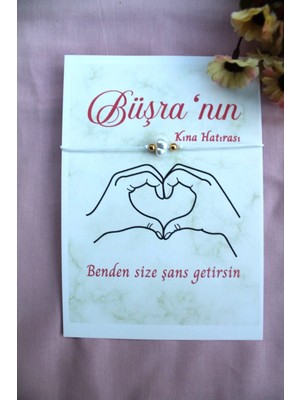 Emtory Home 40 Adet Kişiye Özel Kartlı Şans Bilekliği - Kına Hediyesi - Kına Hatırası - Nikah Hatırası - Bride Hediye