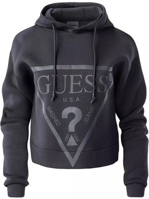 Guess New Alisa Hooded Kadın Gri Sweatshirt