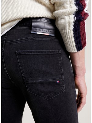 Tommy Hilfiger Normal Bel Normal Paça Slim Fit Siyah Erkek Denim Pantolon MW0MW333501B4