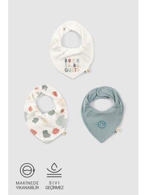 Little Gusto 3'lü Sıvı Geçirmez Organik Pamuk Bandana Önlük Seti Born To Be Gusto