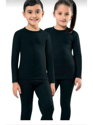Kota Kız Çocuk Termal Takım Siyah %60 Polyester %35 Viscon %5 Elastan İçlik
