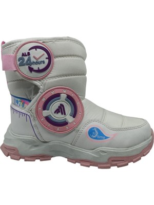 Zerhan Alessio 2221 Kız Çocuk Beyaz Cırtlı Kar Botu