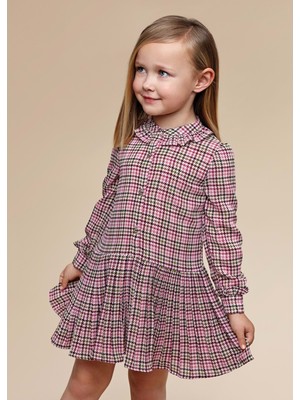 Mayoral Pudra Pembe Desenli Çocuk Elbise - Mayoral - Pudra Pembe - 9 Yaş - 4928-PUDRA Pembe-9 Yaş