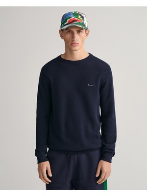 Gant Erkek Lacivert Regular Fit Bisiklet Yaka Kazak 8040521.433