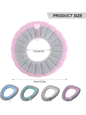 Masterr Kulplu 4'lü Klozet Kapağı Seti - Banyo Klozet Kapağı Için Kalın Minder - Yumuşak, Kalın, Gerilebilir, Tüm Oval Klozet Kapaklarıyla Uyumlu (Yurt Dışından)
