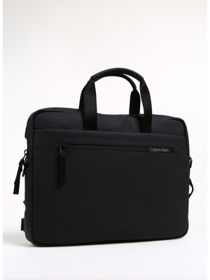 Calvin Klein Siyah Erkek Laptop Çantası Rubberızed Slım Conv Laptop Bag