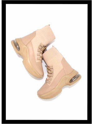 Bambi Bej Triko  Kadın Sneaker K02932402382